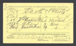 1906 U.S.Post Office Dept Official Business Card Form #1556 Registered See Info