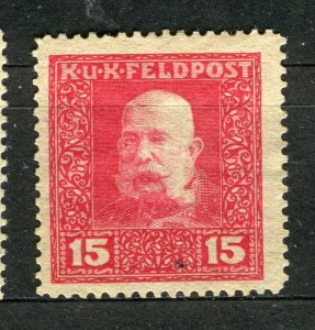 AUSTRIA; 1915 F. Joseph KUK FELDPOST issue fine Mint hinged 15h. value