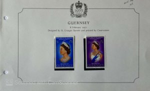 2 STAMPS SILVER JUBILEE OF THE ACCESSION OF H.M. QUEEN ELIZABETH, Designed by R.