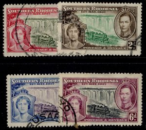 SOUTHERN RHODESIA GVI SG36-39, 1937 CORONATION set, USED. Cat £15.