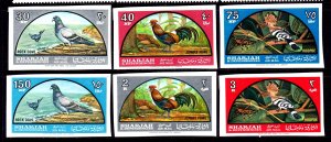 Sharjah 1965 Birds Imperf. Complete Mint MNH Set SC C28-C33