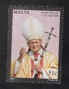 MALTA  Scott 1200 MNH** Pope JP2 stamp 2005