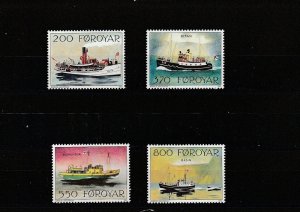 Faroe Islands  Scott#  232-235  MNH  (1992 Mail Boats)