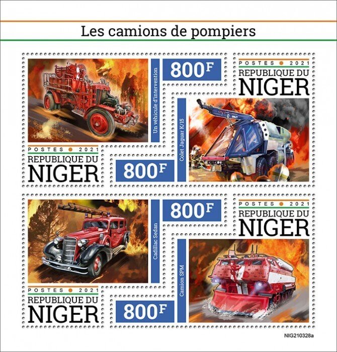 2021/08 - NIGER- FIRE ENGINES     4V  complet set    MNH ** T