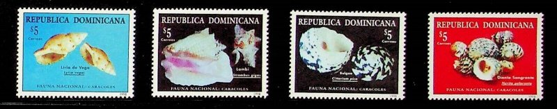 DOMINICAN REP. Sc 1300a-d NH ISSUE OF 1998 - SEA LIFE - Sc$11 - (AS24)