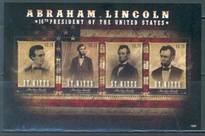 ST. KITTS  2012 ABRAHAM LINCOLN SHEET  MINT NH