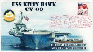 AO-2523, 1991, USS Kitty Hawk, Event Cover, Add On Cachet, 30th Anniversary,