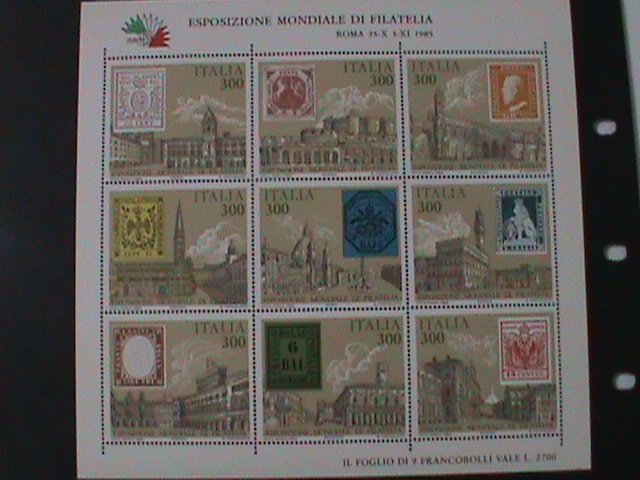 ITALY-1985-SC#1651 THE BEAUTIES VIEWS OF PARMA-ROME -MNH SHEET VF LAST ONE