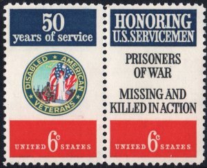 SC#1421-22 6¢ Disabled American Veterans & Servicemen Pair (1970) MNH