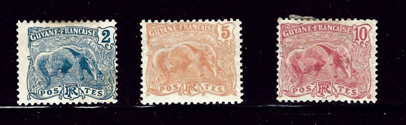 French Guiana 52/55/56 MH 1905-22 issues       (P83)