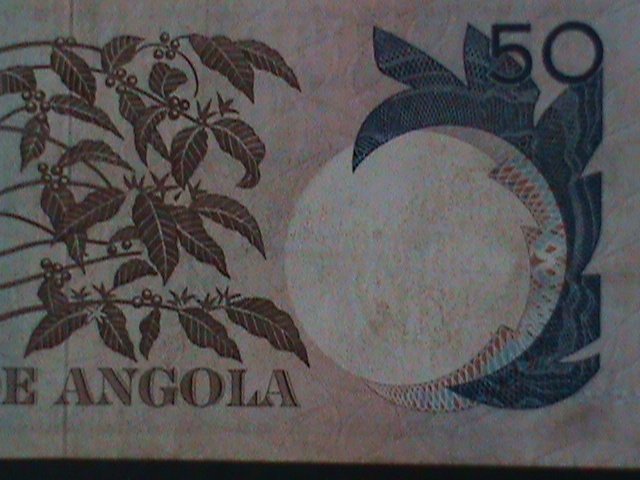 ​ANGOLA-1973-BANK OF ANGOLA-UN -CIRCULATED-$50 ESCUDOS -VERY FINE