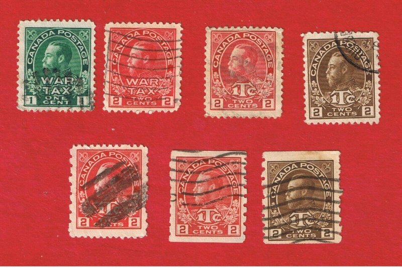 Canada #MR1-MR7  VF used   War Tax   Free S/H 