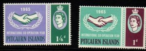 PITCAIRN ISLANDS SG51/2 1965 INTERNATIONAL CO-OPERATIONMNH