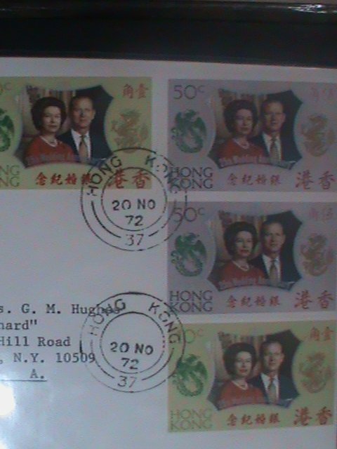 ​HONG KONG-1972-ROYAL SILVER WEDDING QUEEN ELIZABETH FDC-MINT-VF LAST ONE  RARE