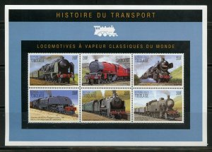 TOGO SCOTT#1677 STEAM TRAINS SHEET MINT NEVER HINGED