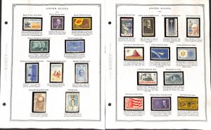 United States Stamp Collection on 19 Scott Pages, 1961-1969 Mint NH