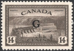 Canada SC#O22 14¢ Hydroelectric Plant: G Overprint (1950) MLH