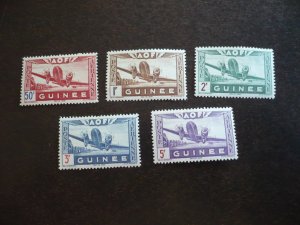 Stamps - French Guinea - Scott# C6-C10 - Mint Hinged Set of 5 Stamps