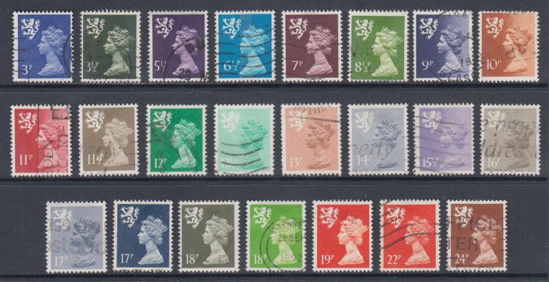 Great Britain, Scotland Regional Machin Heads, SMH2/SMH47 used 1971-93, 23 diff