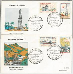 61491 -  MADAGASCAR - POSTAL HISTORY - 2 FDC COVER: INDUSTRY Nuclear Energy 1962