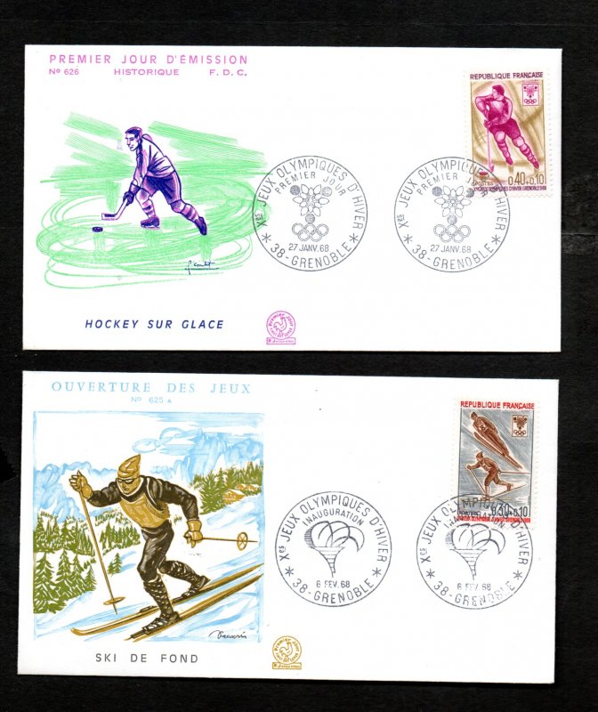 FRANCE 1968 WINTER OLYMPICS FDCs