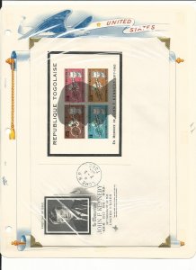 Togo Collection, John Kennedy on 10 White Ace Pages, Mint NH & FDC