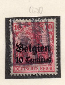 Germany Belgien Optd 1914 Early Issue Fine Used 10c. Surcharged 215805