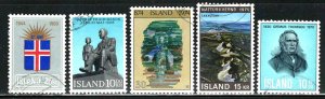 Iceland ~ Group of 5 Different Used Stamps....