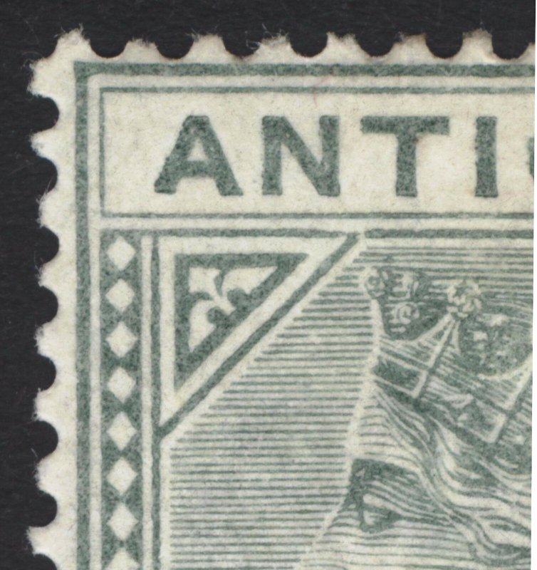 Antigua 1882 1/2d Green DETACHED TRIANGLE SG 21a Sc 12v LMM/MLH Cat £300($396)