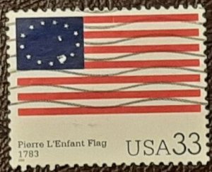 US Scott # 3403h; used 33c Stars and Sripes from 2000; VF/XF centering; off ppr