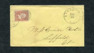 Postal History - Syracuse NY 1865 Black CDS and Target Cancel #65 Cover B0253