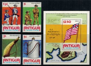 Antigua #423-6,30* NH  CV $2.90  American Revolution Bicentennial