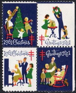 WX209 Christmas Seal Block of Four (1961) MNH