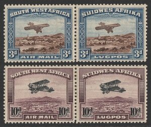 SOUTH WEST AFRICA 1931 Airmail 3d & 10d bilingual pairs.