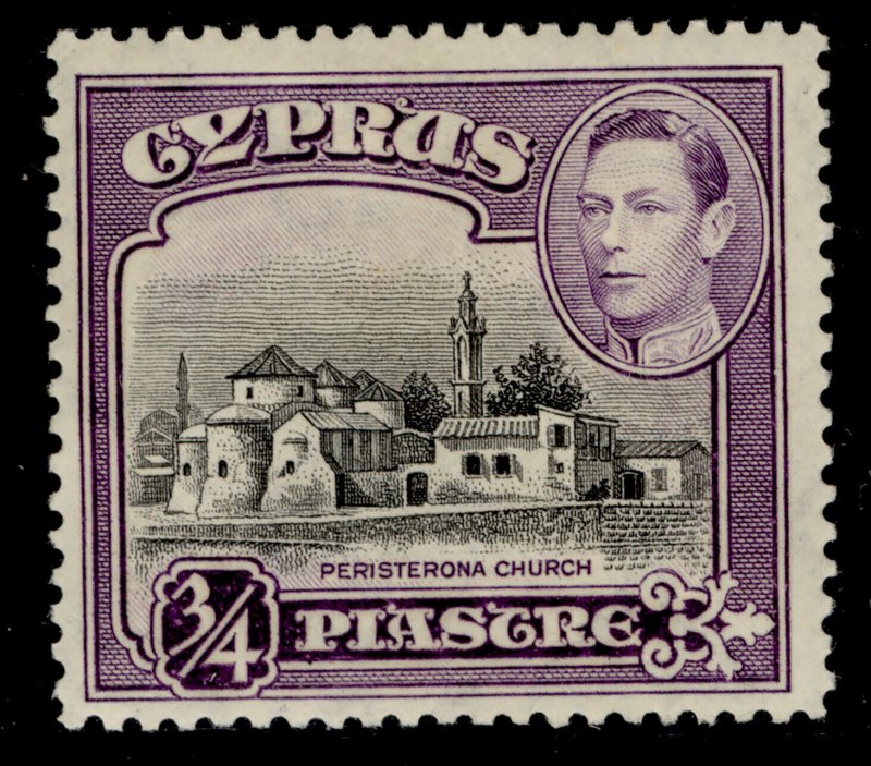 CYPRUS GVI SG153, ¾pi black & violet, M MINT. Cat £22.