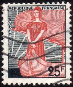 1959, France, 25Fr, Used, Sc 927