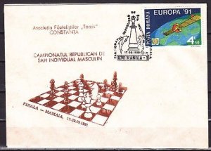 Romania, SEP/91. Mamaia Chess Finals cachet & cancel on Cover.