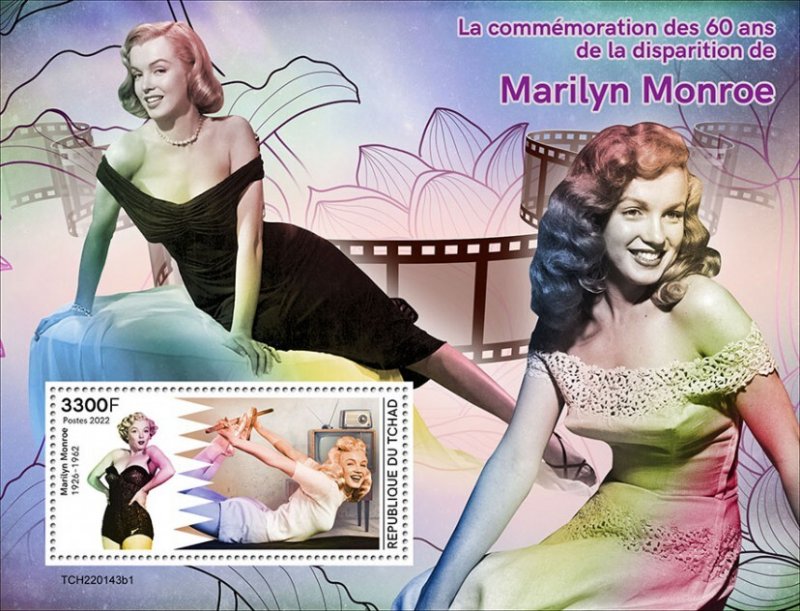 CHAD - 2022 - Marilyn Monroe - Perf Souv Sheet - Mint Never Hinged