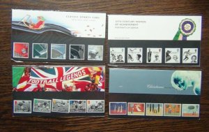 GB Presentation Packs 1996 Classic Cars Christmas Europa Football sets MNH