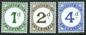 GIBRALTAR  Scott J1-J3 MH* 1956 Postage Due set