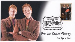 AO-4839-2, 2013, Harry Potter, FDC, Add-on Cachet, Pictorial Postmark, Fred and