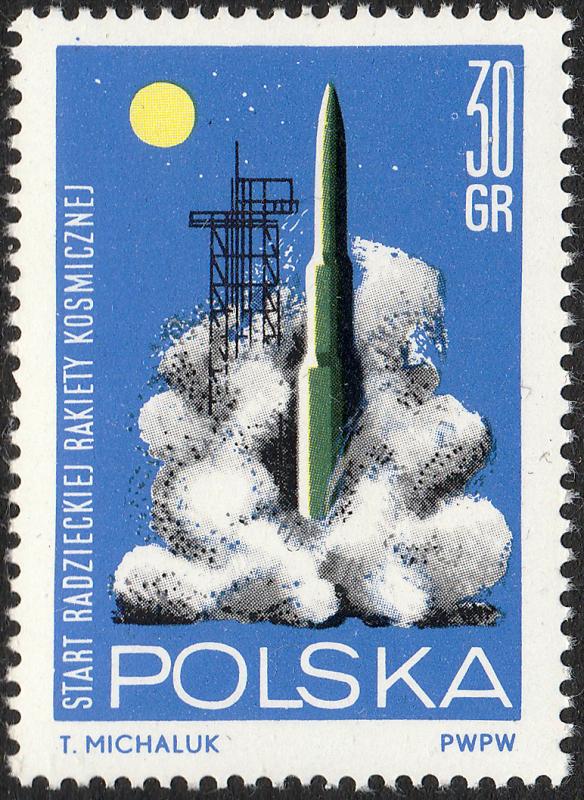 POLAND / POLEN - 1964 30gr Launch of a Soviet rocket Mi.1554 - Mint NH**