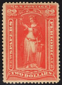 US #PR108 $2 Scarlet Newspaper and Periodcal MINT HINGED SCV $2250.00