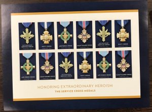 5065-5068    Service Cross Medals  MNH Forever sheet of 12    FV $6.60   In 2016