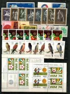 Poland Scott 1900 // 2107b sets and S/S (Catalog Value $33.45)