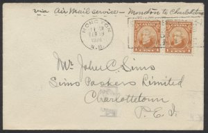 1928 AAMC #2807 Moncton NB to Charlottetown PEI FEB 19 1st Winter Flight Cover