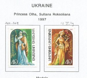 UKRAINE - 1997 - Princess Olha, Sultania Roksoliana -  Perf 2v Set - M L H