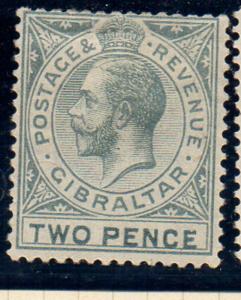 Gibraltar Sc 68 1912 2d gray George V stamp mint