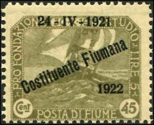 Fiume SC# 165 Second Constituent Assembly o/p 1922 MH SCV $13000