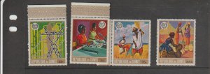 Guinea 548-551, MNH. Mi 549-552. ILO 50th Ann. 1970. Harvest,Potters,Power lines